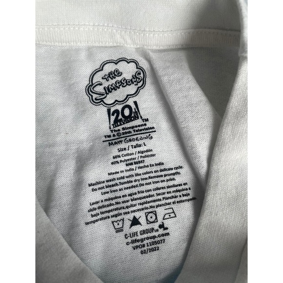 The Simpsons Krusty Studios Graphic Tee Novelty T-Shirt White Large - Picture 2 of 3